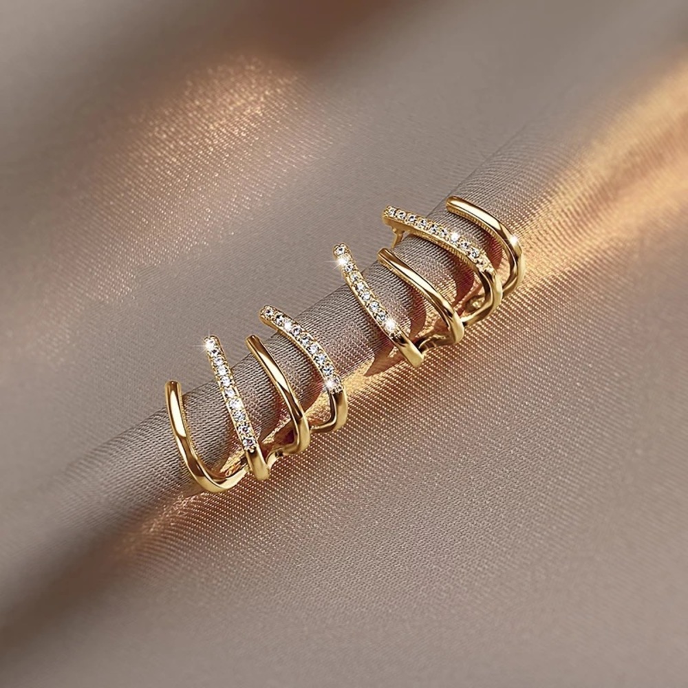 Claw earring，Charms Wrap huggie earrings, Dainty bridesmaid earrings for her - Picture 6 of 9